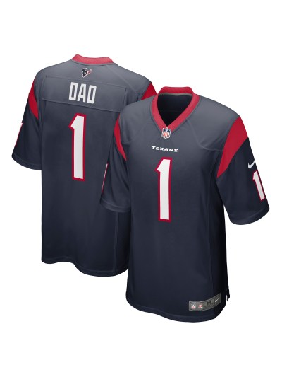Men's Houston Texans No. 1 Dad Nike Navy Game Jersey 01