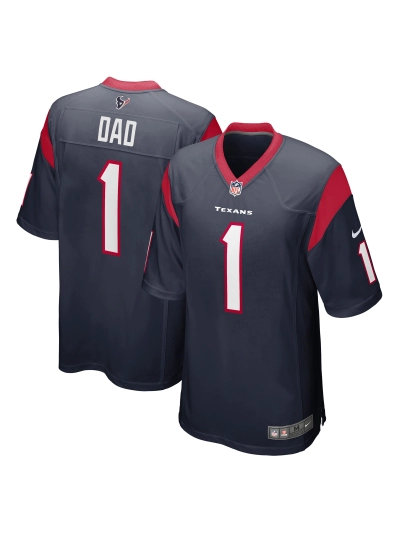 Men's Houston Texans No. 1 Dad Nike Navy Game Jersey 01