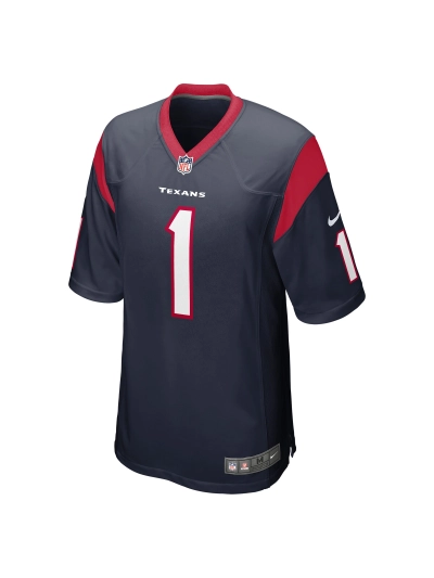 Men's Houston Texans No. 1 Dad Nike Navy Game Jersey 02