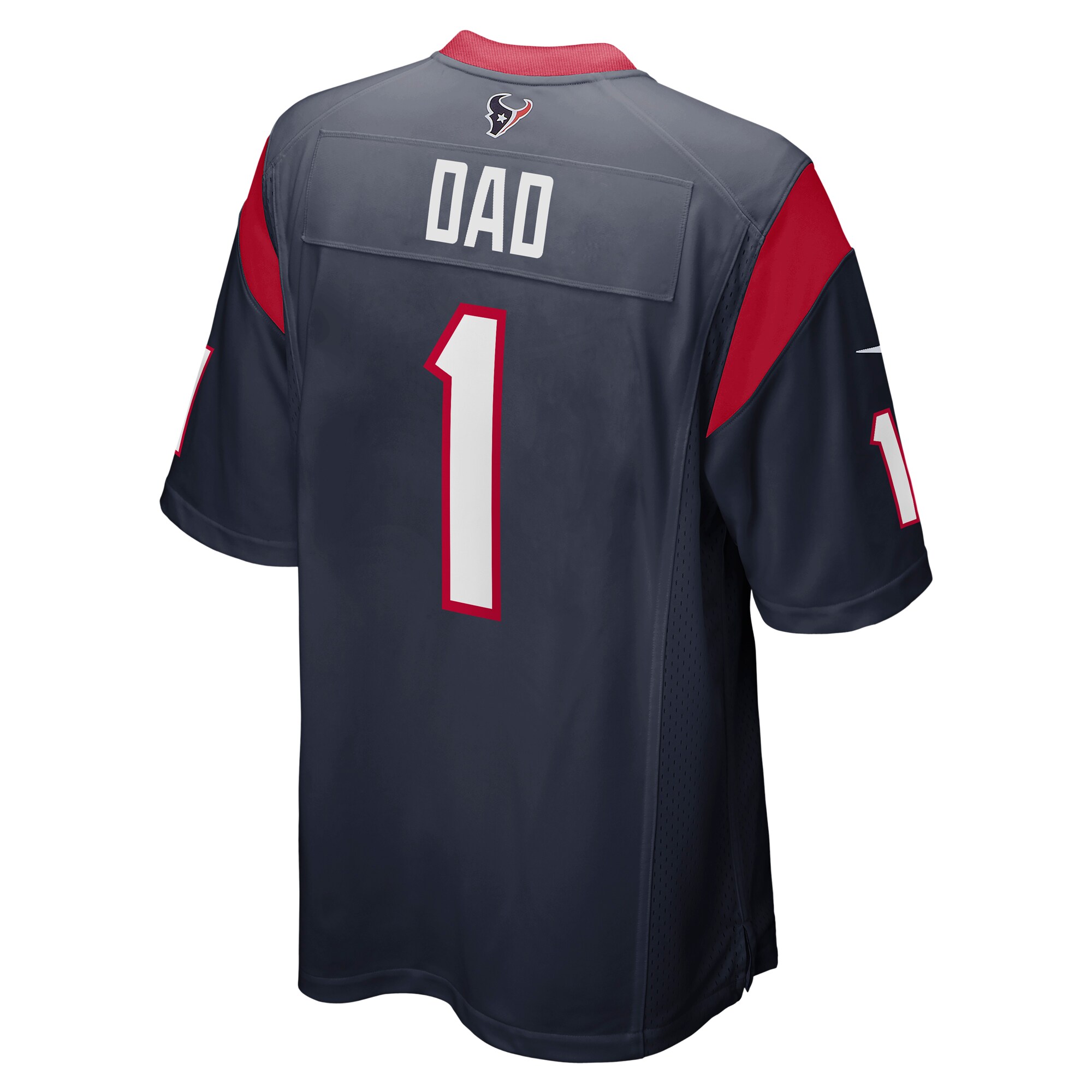 Men's Houston Texans No. 1 Dad Nike Navy Game Jersey
