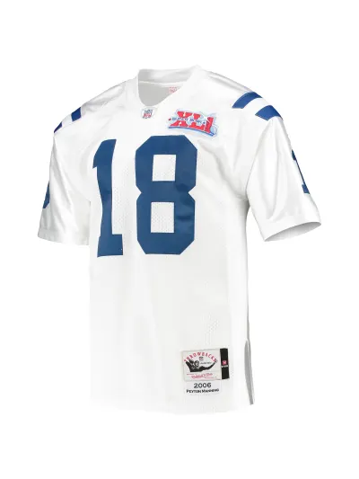 Men's Indianapolis Colts 2006 Peyton Manning Mitchell & Ness White Authentic Throwback Retired Player Jersey 02