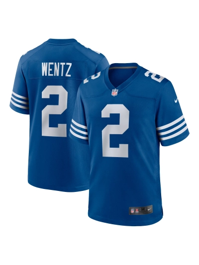 Men's Indianapolis Colts Carson Wentz Nike Royal Alternate Game Jersey 01