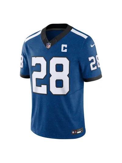 Men's Indianapolis Colts Jonathan Taylor Nike Blue Vapor F.U.S.E. Limited Jersey 02
