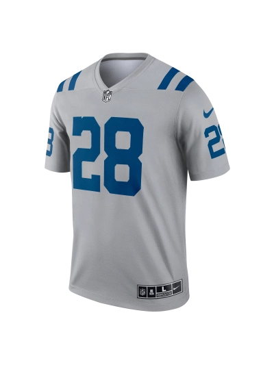 Men's Indianapolis Colts Jonathan Taylor Nike Gray Inverted Legend Jersey 02
