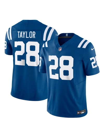 Men's Indianapolis Colts Jonathan Taylor Nike Royal Vapor F.U.S.E. Limited Jersey 01