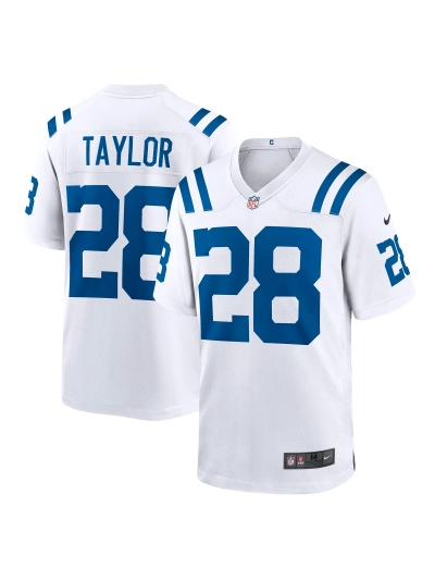 Men's Indianapolis Colts Jonathan Taylor Nike White Game Jersey 01