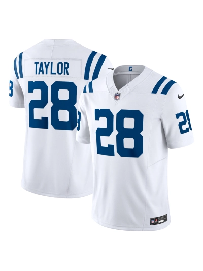 Men's Indianapolis Colts Jonathan Taylor Nike White Vapor F.U.S.E. Limited Jersey 01