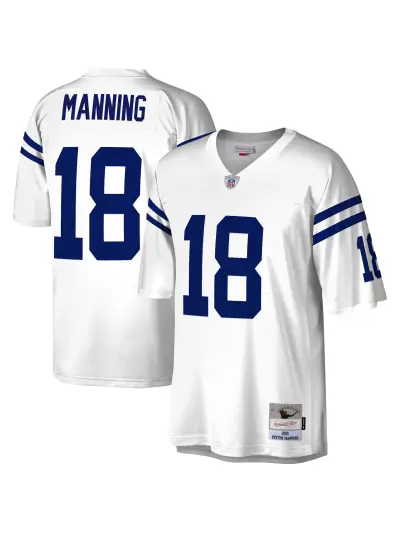 Men's Indianapolis Colts Peyton Manning Mitchell & Ness White Legacy Replica Jersey 01