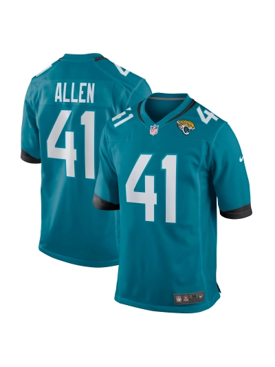 Men's Jacksonville Jaguars Josh Allen Nike Teal Game Jersey 01