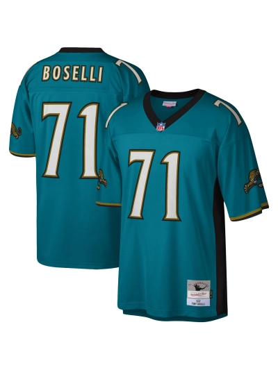 Men's Jacksonville Jaguars Tony Boselli Mitchell & Ness Teal Legacy Replica Jersey 01