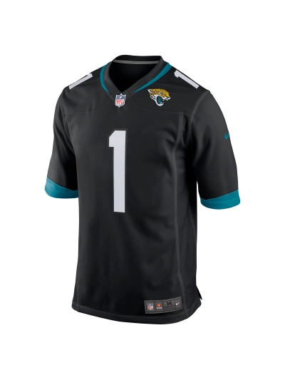 Men's Jacksonville Jaguars Travis Etienne Nike Black Game Jersey 02