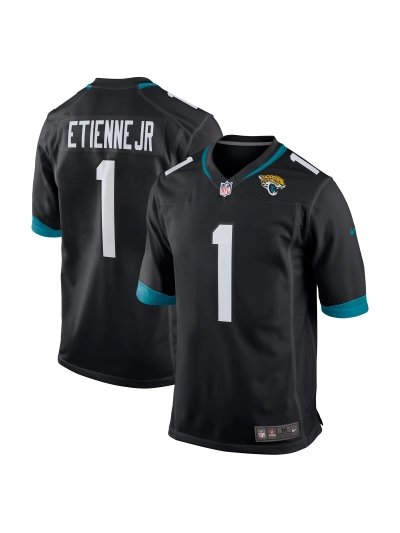 Men's Jacksonville Jaguars Travis Etienne Nike Black Game Jersey 01