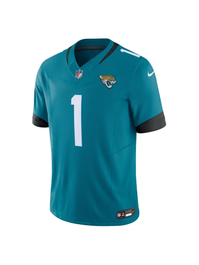 Men's Jacksonville Jaguars Travis Etienne Nike Teal Vapor F.U.S.E. Limited Jersey 02