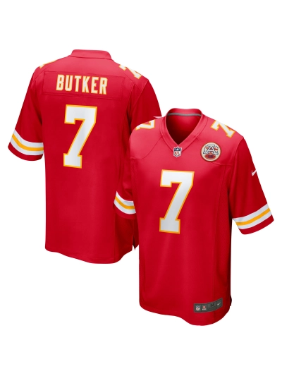 Men's Kansas City Chiefs Harrison Butker Nike Red Game Jersey 01