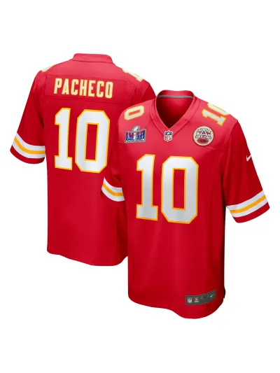 Men's Kansas City Chiefs Isiah Pacheco Nike Red Super Bowl LVIII Game Jersey 01