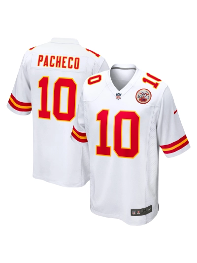 Men's Kansas City Chiefs Isiah Pacheco Nike White Away Game Player Jersey 01
