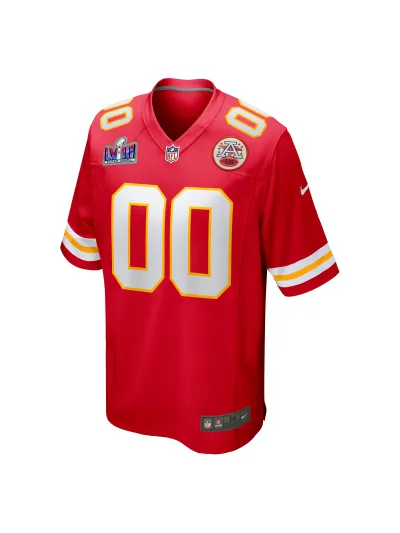 Men's Kansas City Chiefs Nike Red Super Bowl LVIII Patch Custom Game Jersey 02