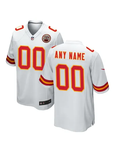 Men's Kansas City Chiefs Nike White Custom Game Jersey 01