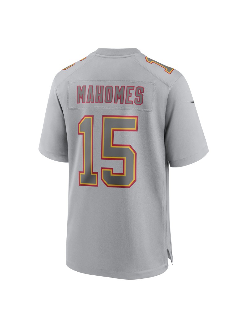 Men's Kansas City Chiefs Patrick Mahomes Nike Gray Super Bowl LVII (2022 Season) Patch Atmosphere Fashion Game Jersey