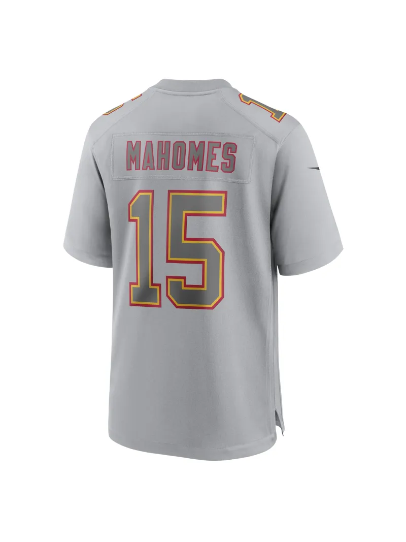 Men's Kansas City Chiefs Patrick Mahomes Nike Gray Super Bowl LVII (2022 Season) Patch Atmosphere Fashion Game Jersey