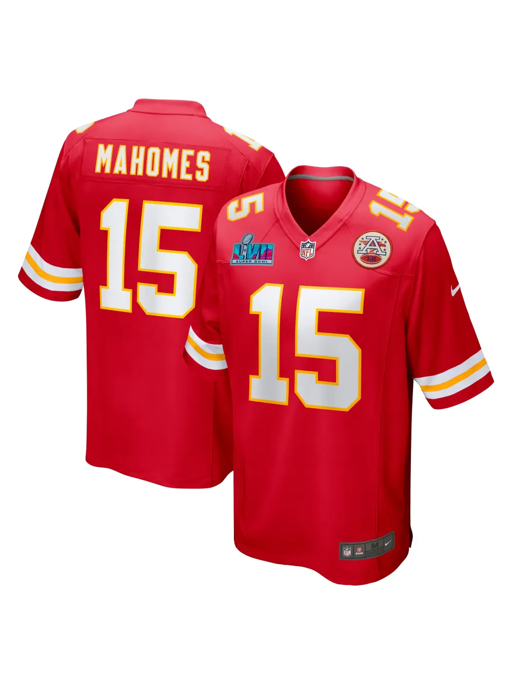 Men's Kansas City Chiefs Patrick Mahomes Nike Red Super Bowl LVII (2022 Season) Patch Game Jersey