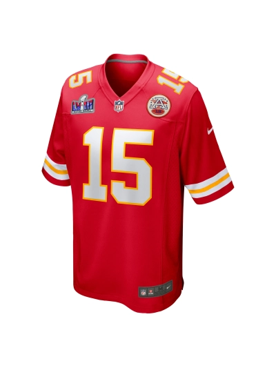 Men's Kansas City Chiefs Patrick Mahomes Nike Red Super Bowl LVIII Game Jersey 02