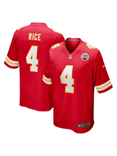 Men's Kansas City Chiefs Rashee Rice Nike Red Game Jersey 01