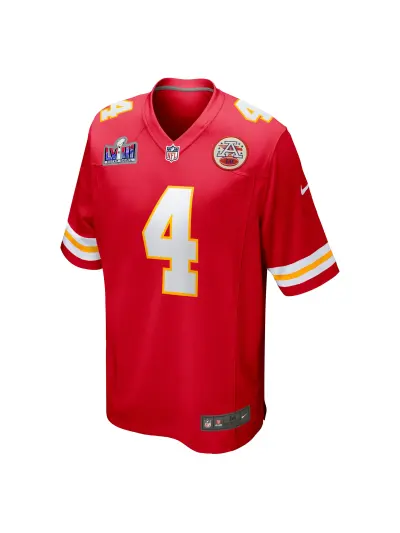 Men's Kansas City Chiefs Rashee Rice Nike Red Super Bowl LVIII Game Jersey 02