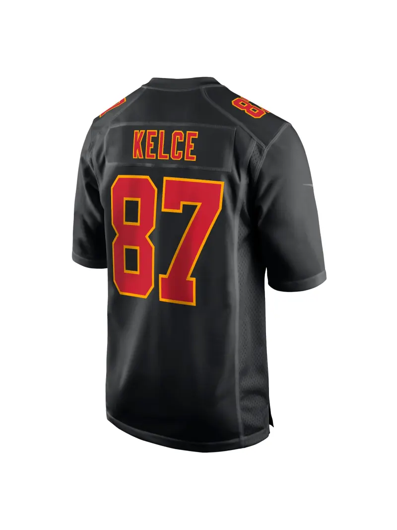 Men's Kansas City Chiefs Travis Kelce Nike Black Super Bowl LVIII Carbon Fashion Game Player Jersey