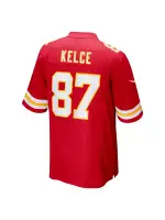 Men's Kansas City Chiefs Travis Kelce Nike Red Super Bowl LVIII Game Jersey