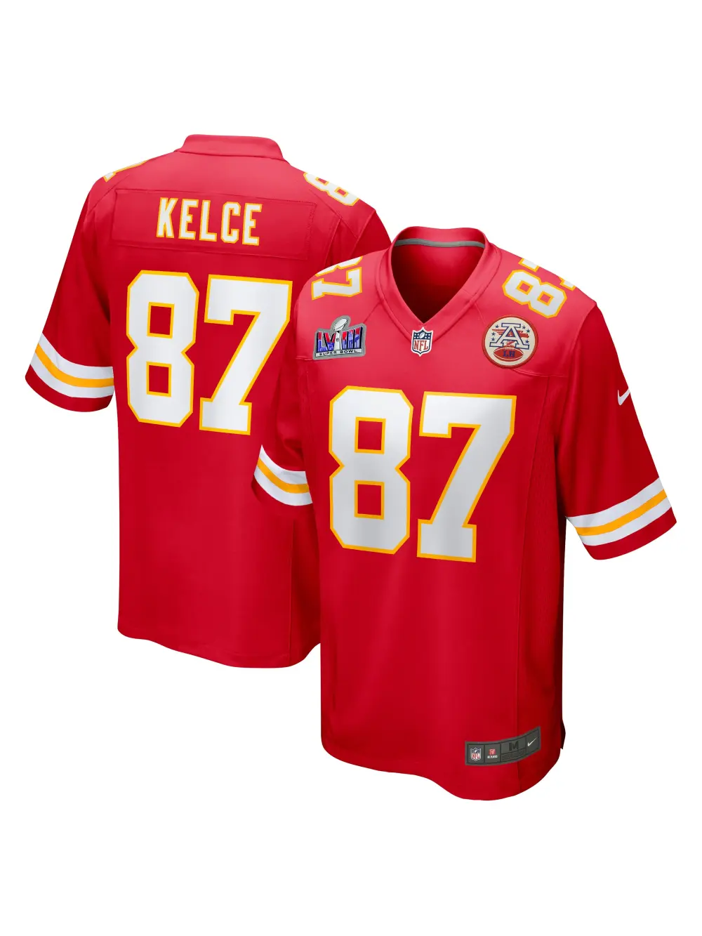 Men's Kansas City Chiefs Travis Kelce Nike Red Super Bowl LVIII Game Jersey