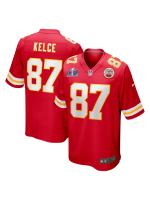 Men's Kansas City Chiefs Travis Kelce Nike Red Super Bowl LVIII Game Jersey