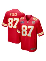 Men's Kansas City Chiefs Travis Kelce Nike Red Super Bowl LVIII Game Jersey