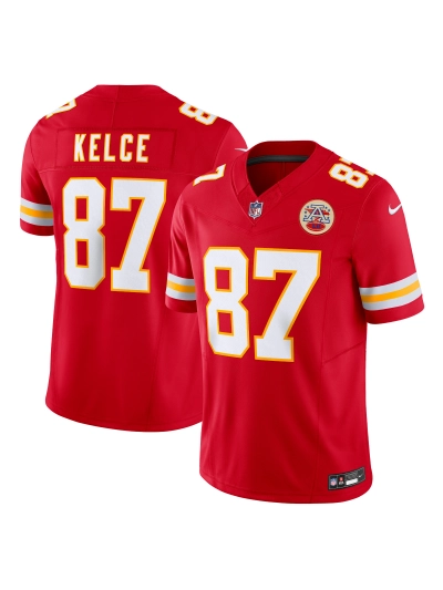 Men's Kansas City Chiefs Travis Kelce Nike Red Vapor F.U.S.E. Limited Jersey 01