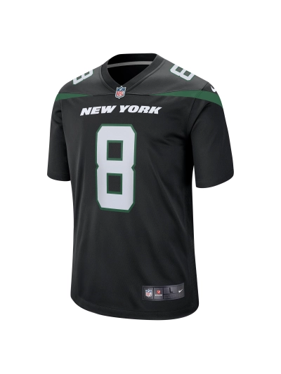 Men's New York Jets Aaron Rodgers Nike Black Game Jersey 02