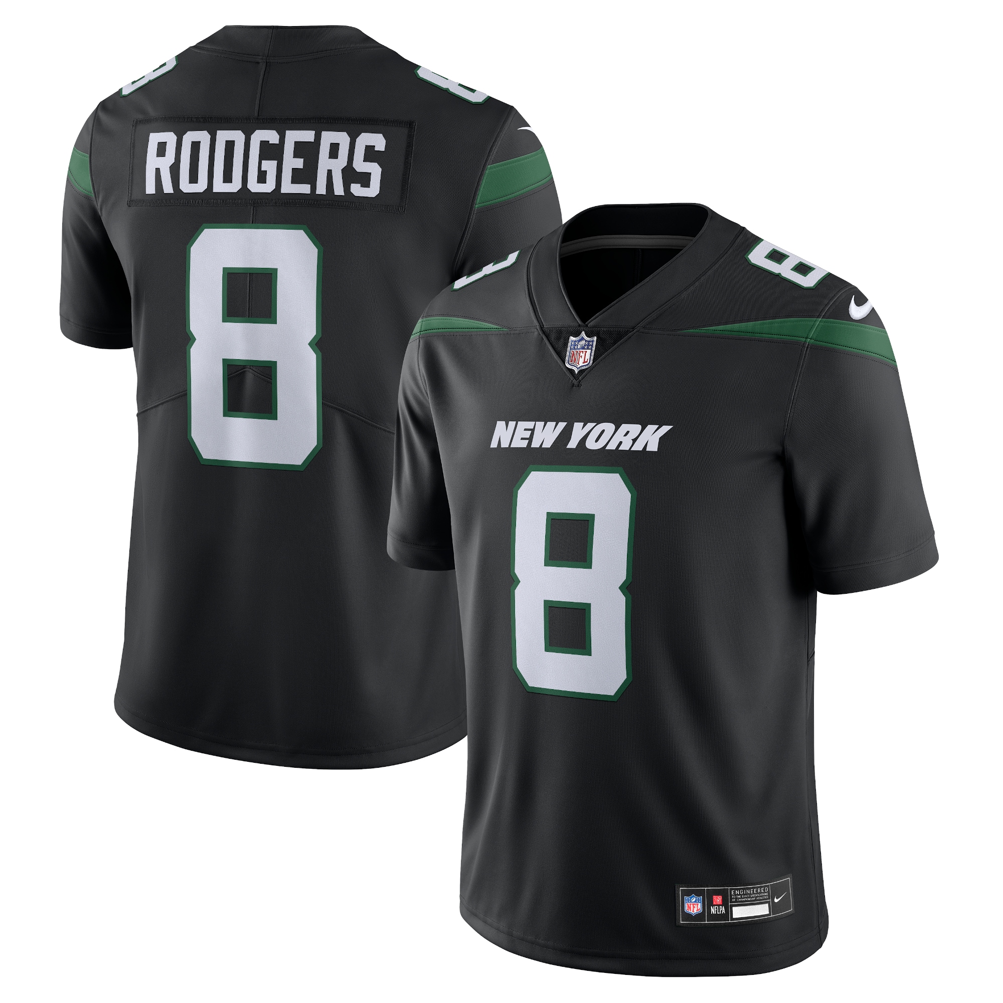 Men's New York Jets Aaron Rodgers Nike Black Vapor Untouchable Limited Edition Jersey