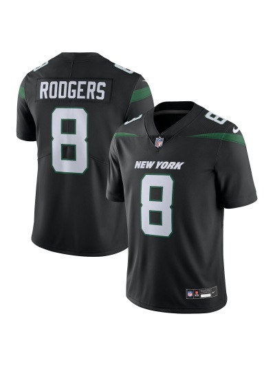 Men's New York Jets Aaron Rodgers Nike Black Vapor Untouchable Limited Edition Jersey 01