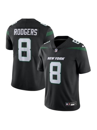 Men's New York Jets Aaron Rodgers Nike Black Vapor Untouchable Limited Edition Jersey 01