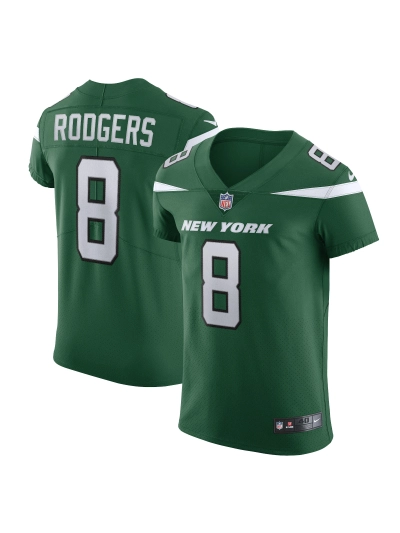 Men's New York Jets Aaron Rodgers Nike Gotham Green Alternate Vapor FUSE Elite Jersey 01