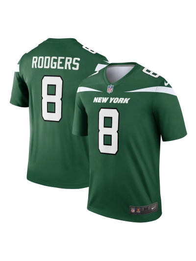 Men's New York Jets Aaron Rodgers Nike Gotham Green Legends Player Jersey 01