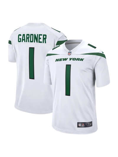 Men's New York Jets Ahmad Sauce Gardner Nike White Players Game Jersey 01