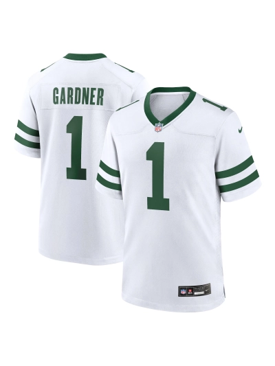 Men's New York Jets Ahmad Sauce Gardner Nike White Vapor FUSE Limited Jersey 01