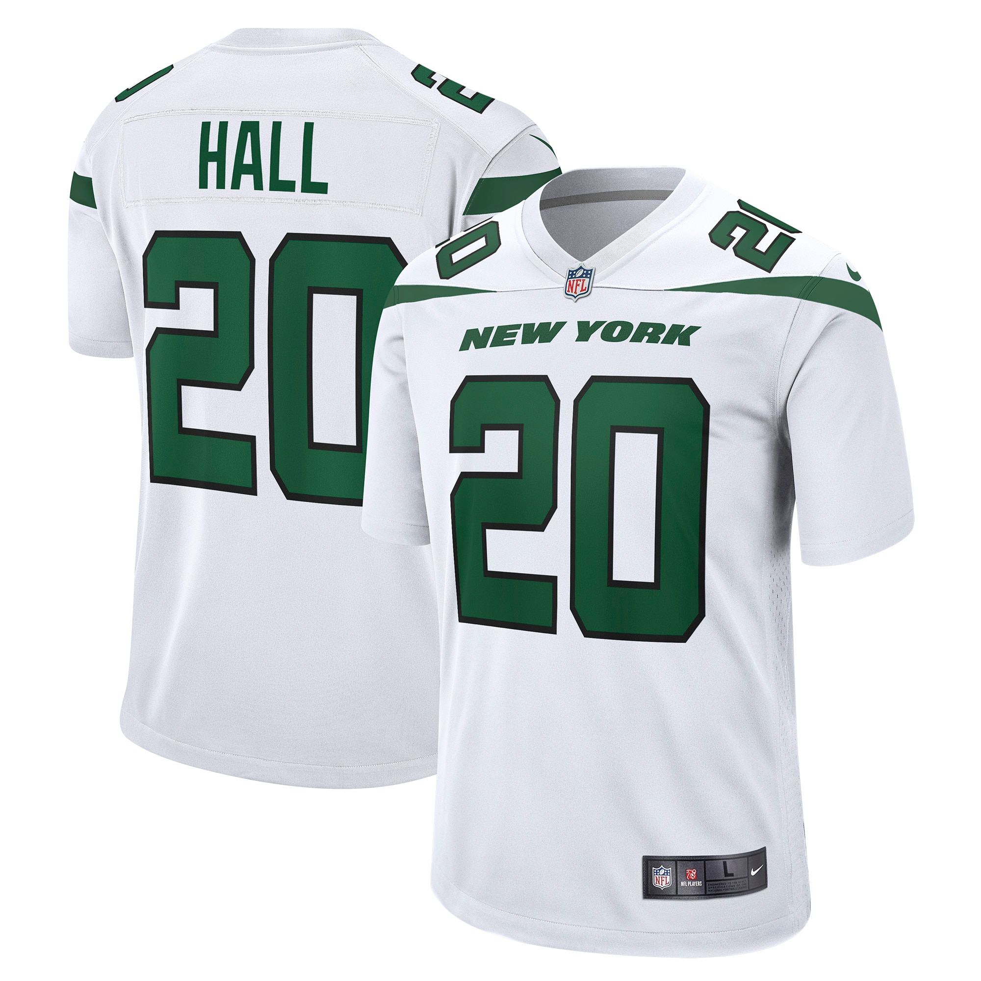 Men's New York Jets Breece Hall Nike White Away Jersey