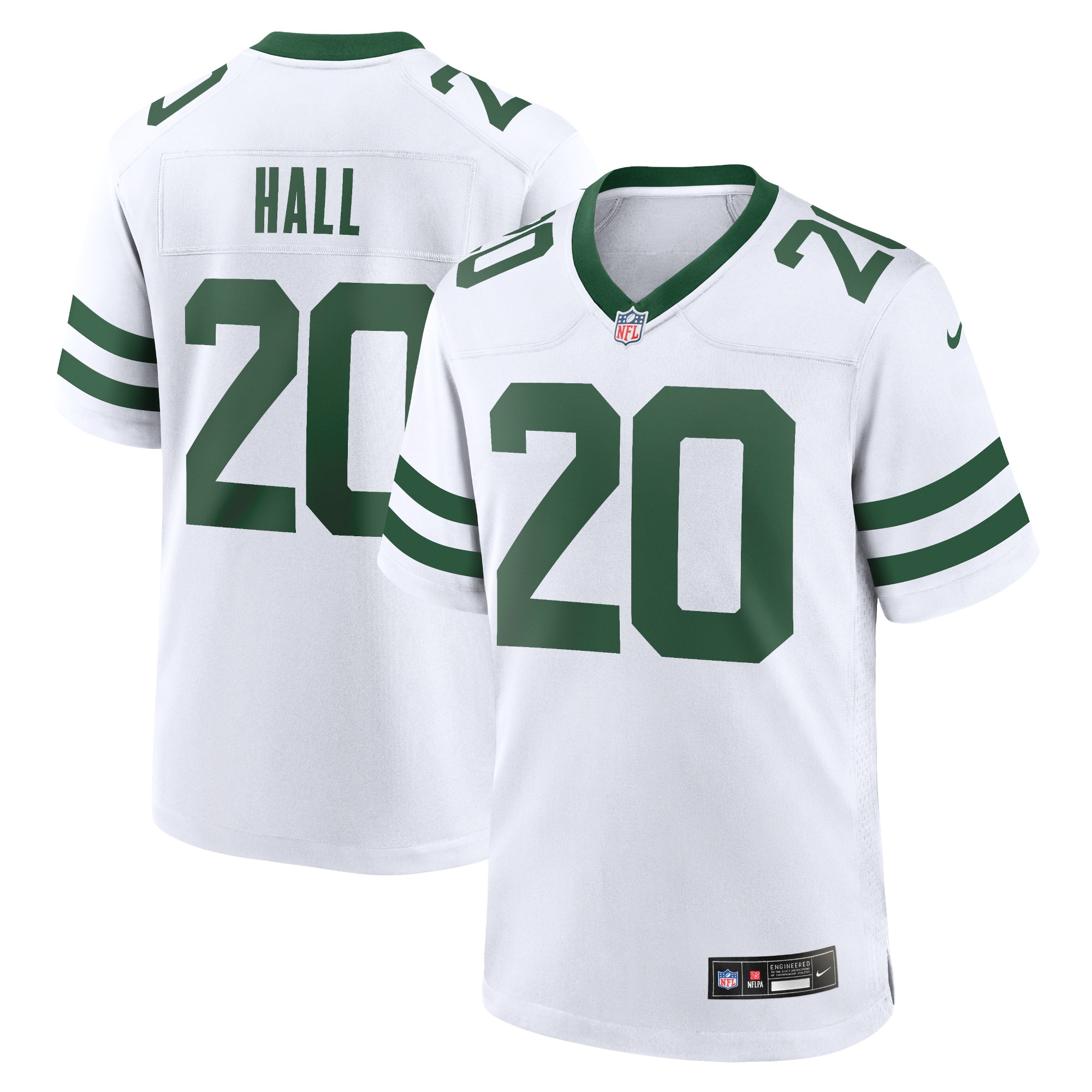 Men's New York Jets Breece Hall Nike White Legacy Players Game Jersey