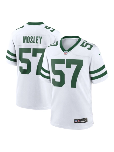 Men's New York Jets CJ Mosley Nike White Legacy Players Game Jersey 01