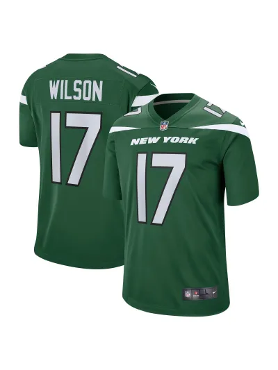 Men's New York Jets Garrett Wilson Nike Green Players Game Jersey 01