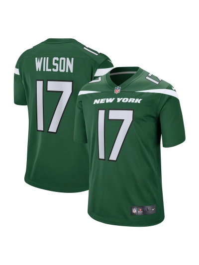Men's New York Jets Garrett Wilson Nike Green Players Game Jersey 01