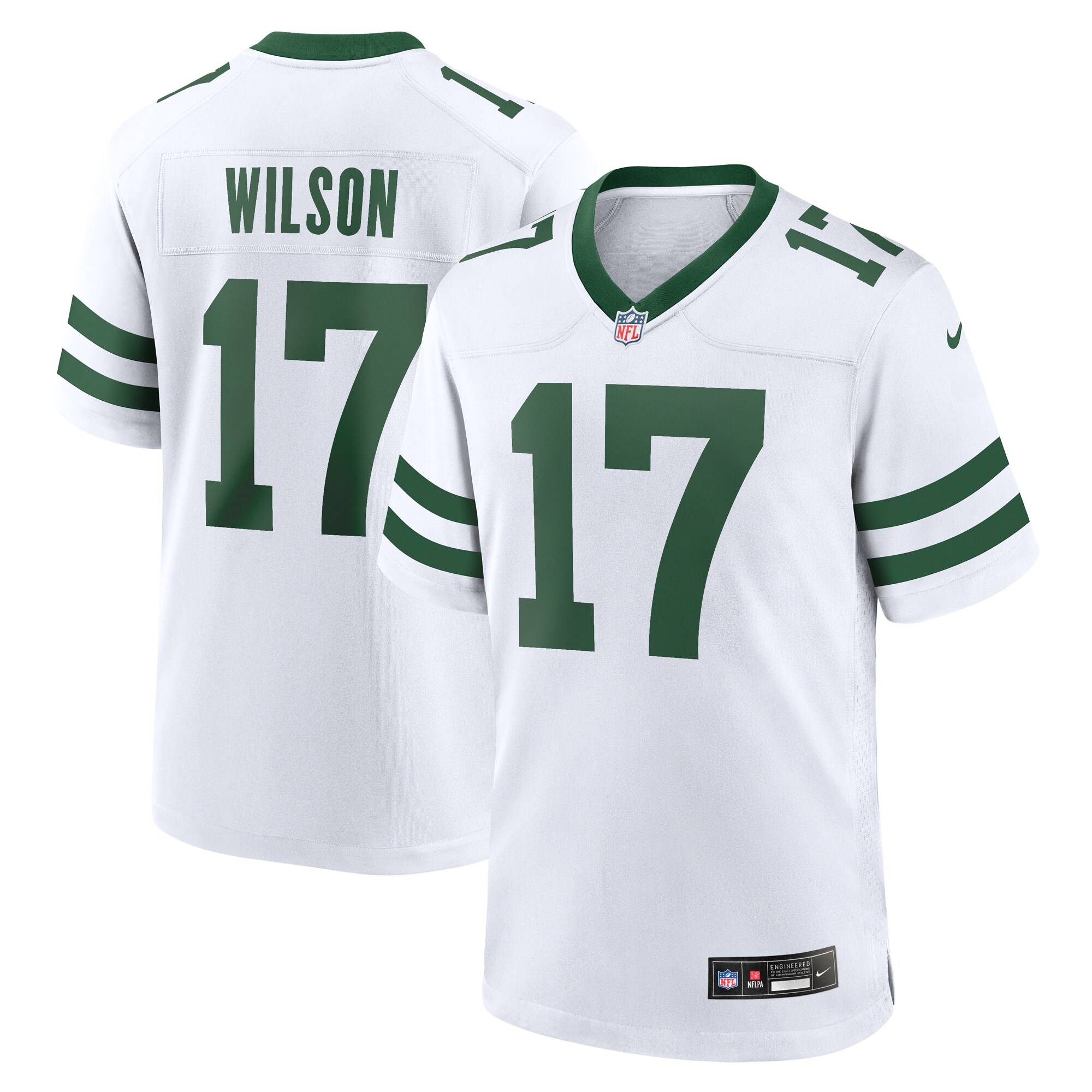 Men's New York Jets Garrett Wilson Nike White Player Jersey
