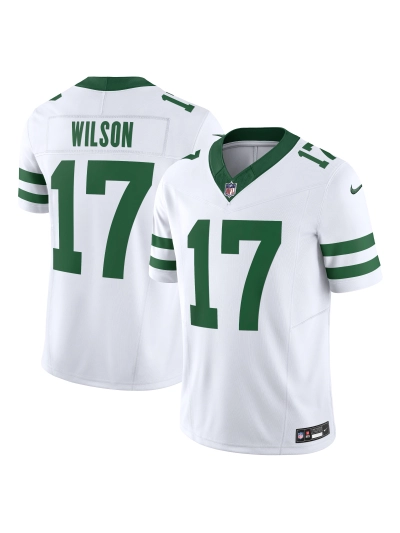 Men's New York Jets Garrett Wilson Nike White Vapor FUSE Limited Jersey 01