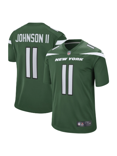 Men's New York Jets Jermaine Johnson II Nike Gotham Green Game Jersey 01